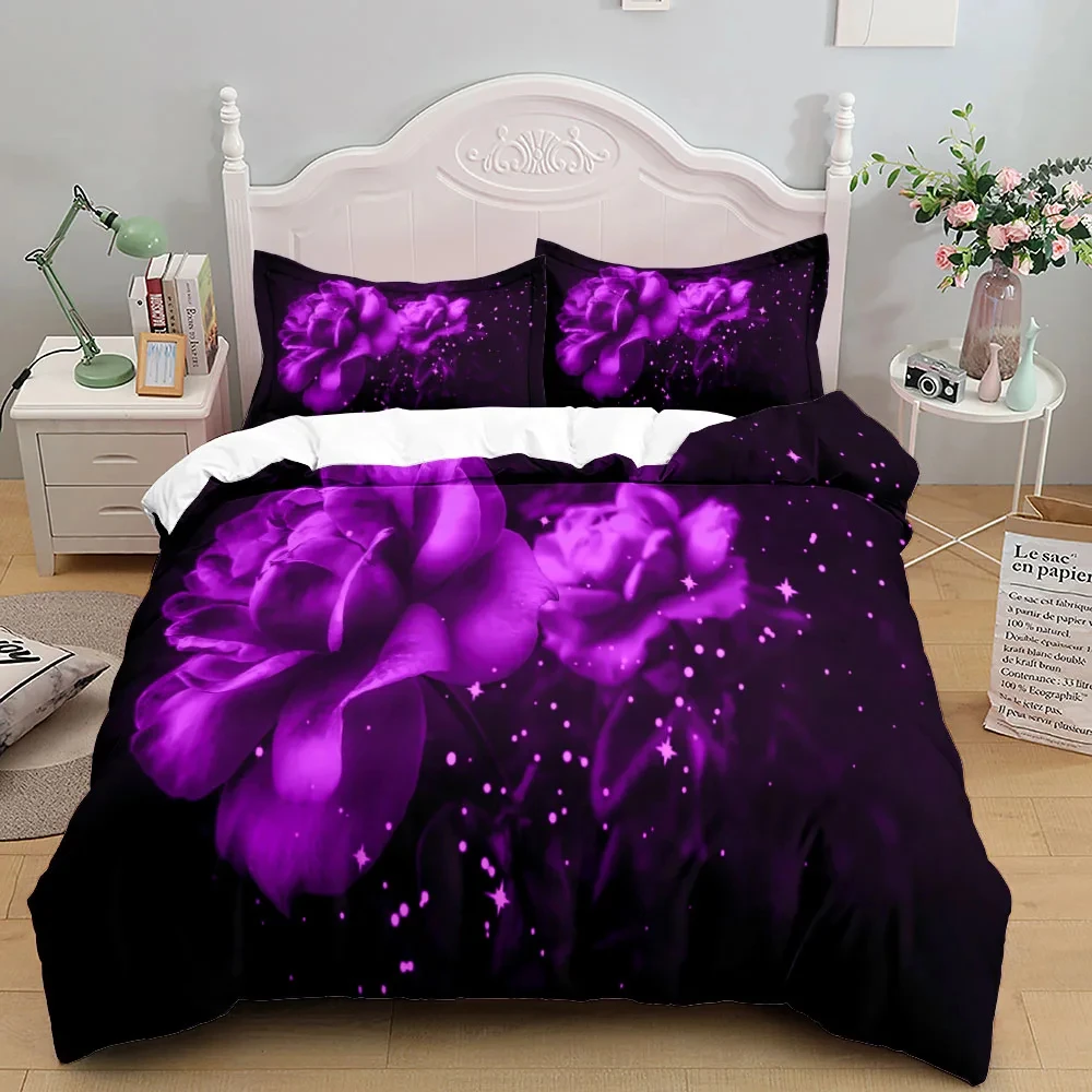 3D Flowers Beautiful Duvet Cover Set UK Single Double Queen US Twin Full King Size Among Bed Linen Set Duvet Cover Bed Set