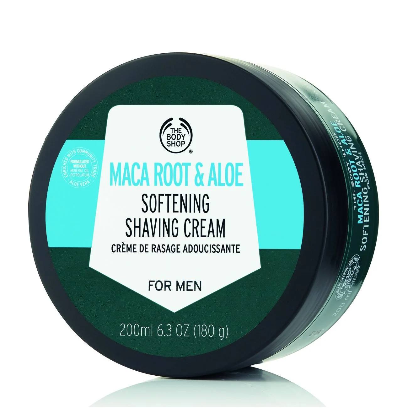 The Body Shop - Crema de afeitar suavizante con raíz de maca y aloe para hombres (200 ml)