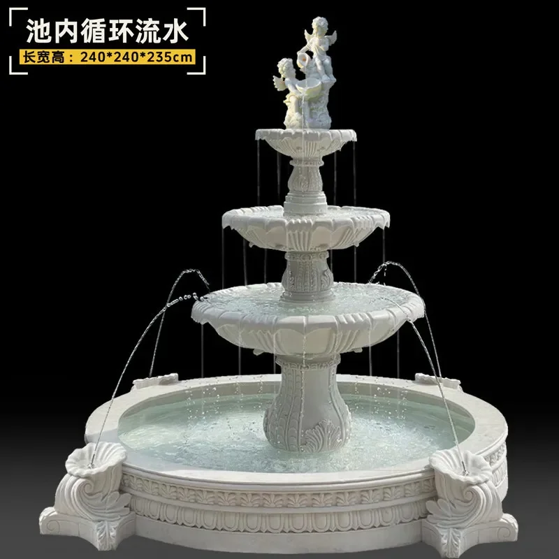 BJ-14 Flower Fountain Angel Sculpture Flowing Water Ornament Garden Hotel Restaurant Coffee Shop Opening Decorations