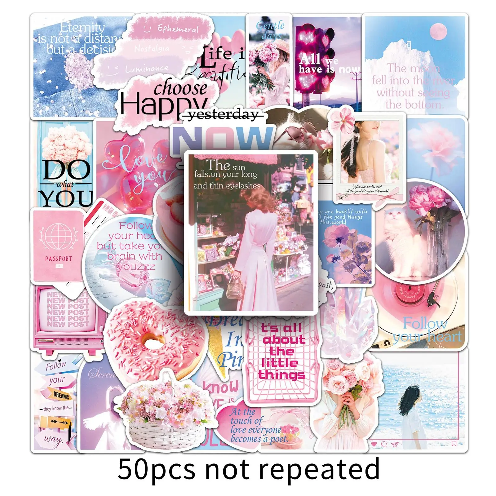 10/50 pçs rosa encontro ins estilo graffiti adesivos engraçado criativo dos desenhos animados decalque diy bagagem telefone guitarra copo clássico criança brinquedos