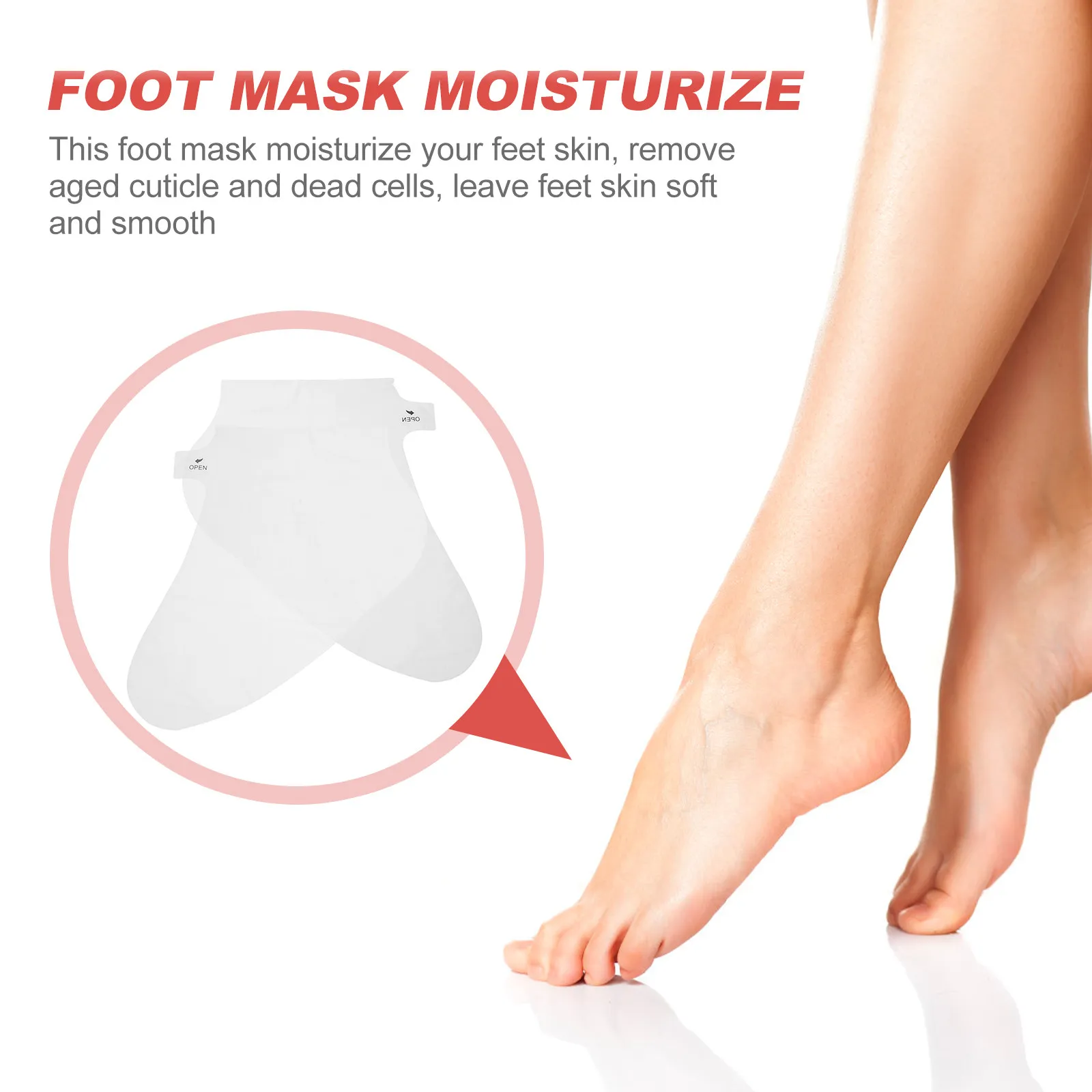 

2 пары масок для удаления мозолей и огрубевшей кожи стоп, отшелушивающее средство, удаляет омертвевшие клетки, увлажняет сухие стопы, разглаживает кожу подошв, без необходимости отшелушивания.