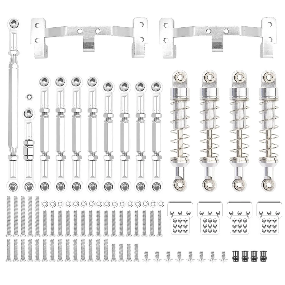 WPL C14 C24 MN D90 MN99S Metal Chassis Link Rod Pull Rod Mount Holder Shock Absorber Set RC Car Upgrades Parts Accessories