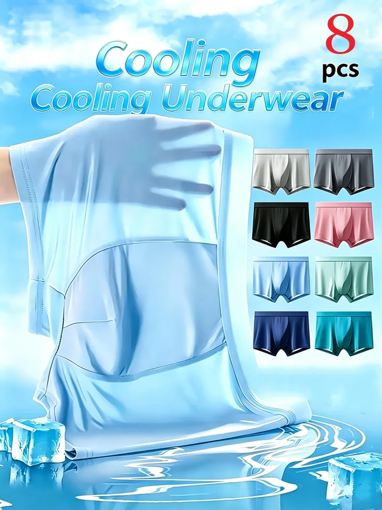 

8Pcs Men Underwear Boxers Flame Man Boxershorts Breathable Men's Panties Lingerie Men Boxer Briefs Underpants