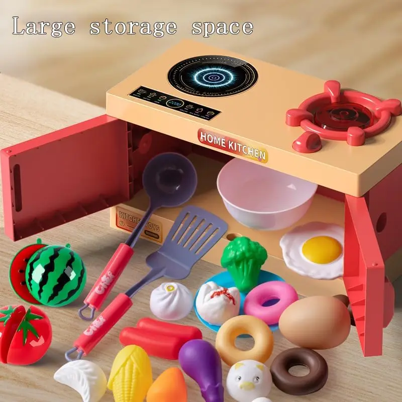 幼児向けキッチンごっこ遊びセット、鍋、フライパン、コンロ付き、おままごと用調理器具セット、子供用キッチンプレイセットアクセサリー