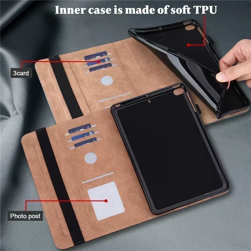 Tablet Funda For iPad 10 2 Case Luxury Leather Wallet Stand Tablet For iPad 9.7 10.2 Air 2 1 iPad 9 10 8 7 6 5 9th 10th Gen Case