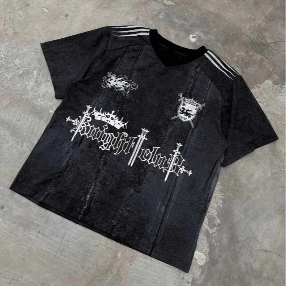 

Y2K Dark Retro American Fashion Y2g Short Sleeve Summer New Hot Sale Harajuku Style Short Sleeve Top for Women Fashion trend str