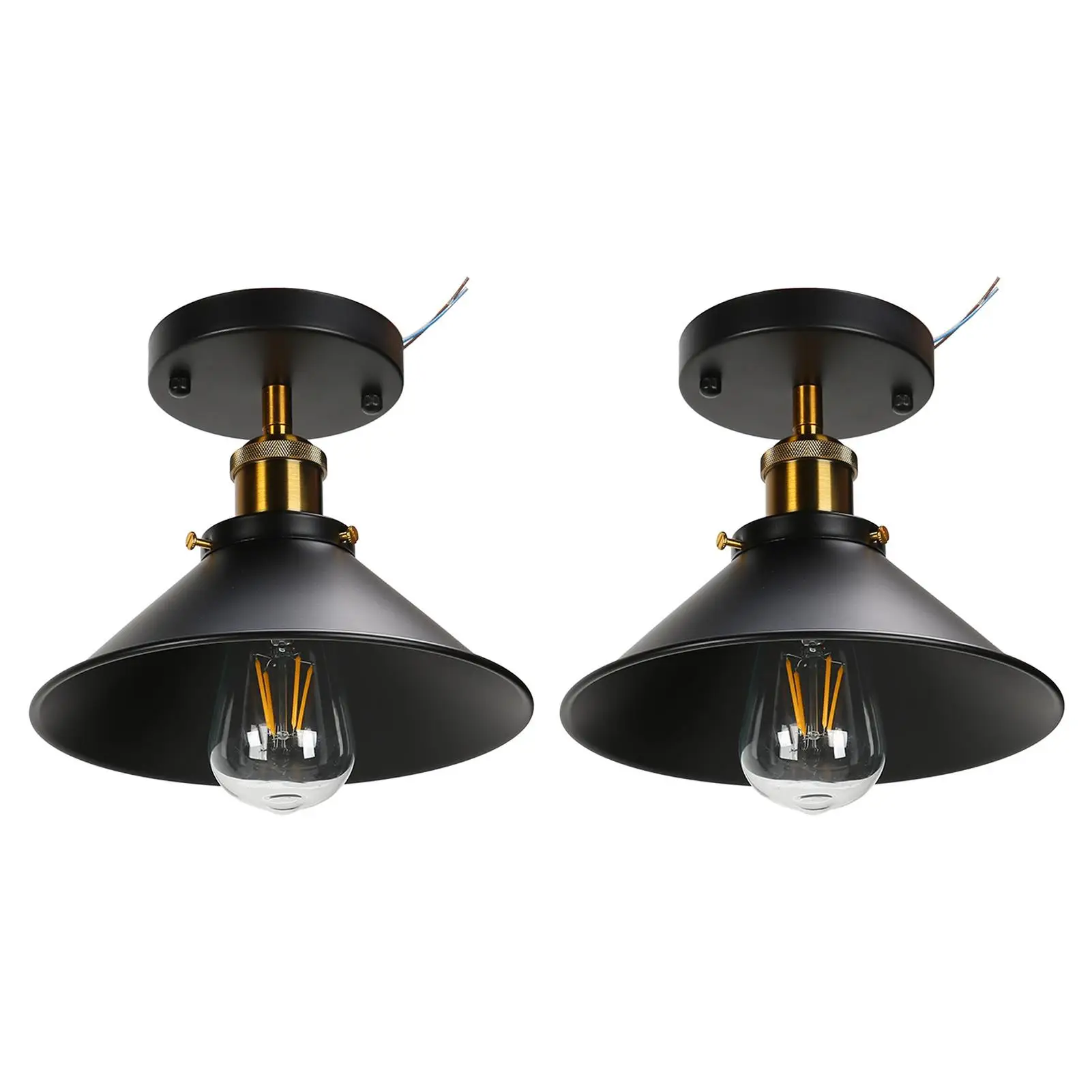 

Vintage Black Wrought Iron E27 Ceiling Light Shade Retro Lampshade AC85-240V for Home Decoration