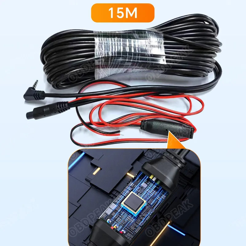 10/15Meters Dash Cam Cable Extension Cable Line Rear View 4 Pin AV Cable Camera Car DC12V Auto Electronics Accessories