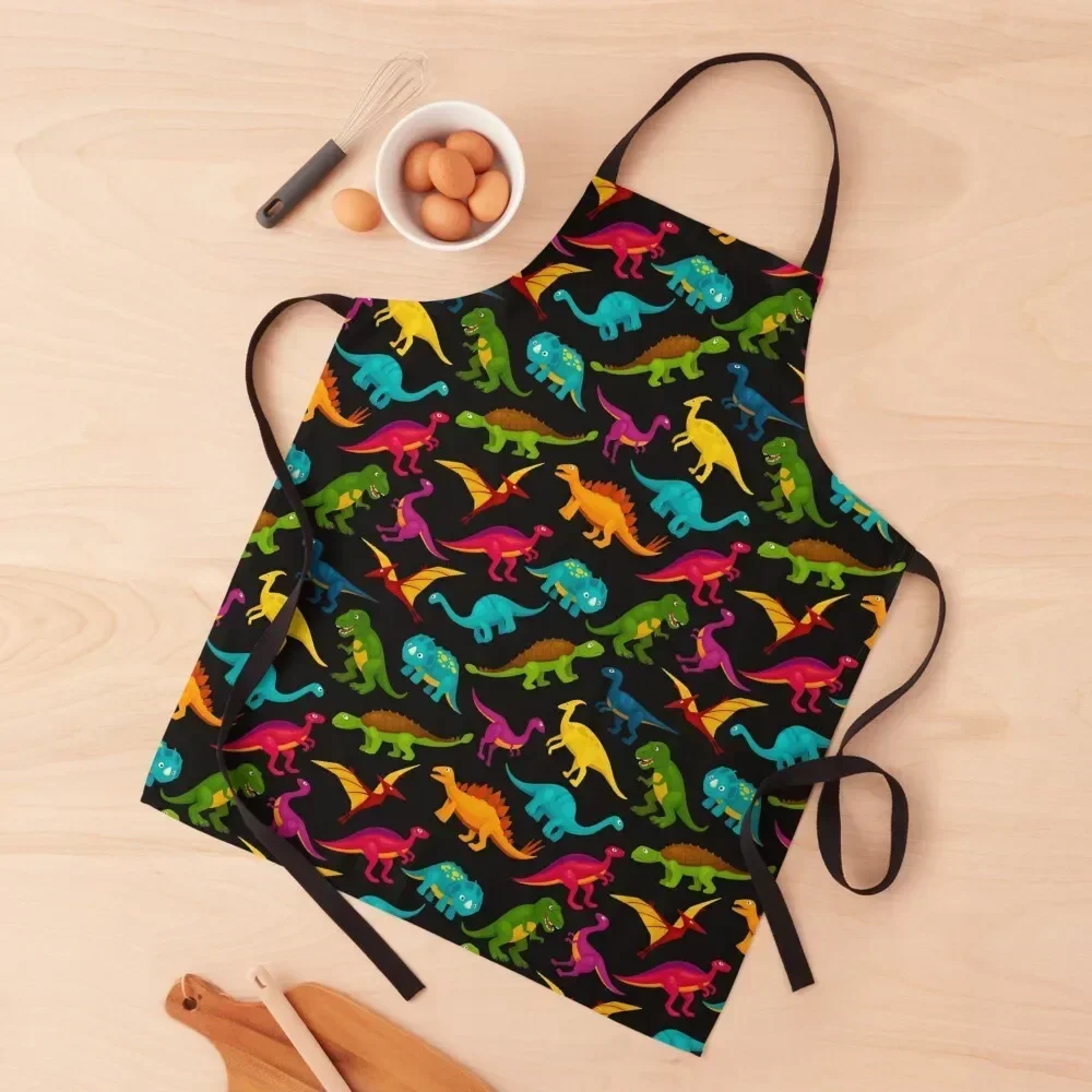 

Cute Multi Colored Dinosaur Pattern Apron Home and kitchen products Kitchen Supplies Idea Goods Kitchen For Man Apron