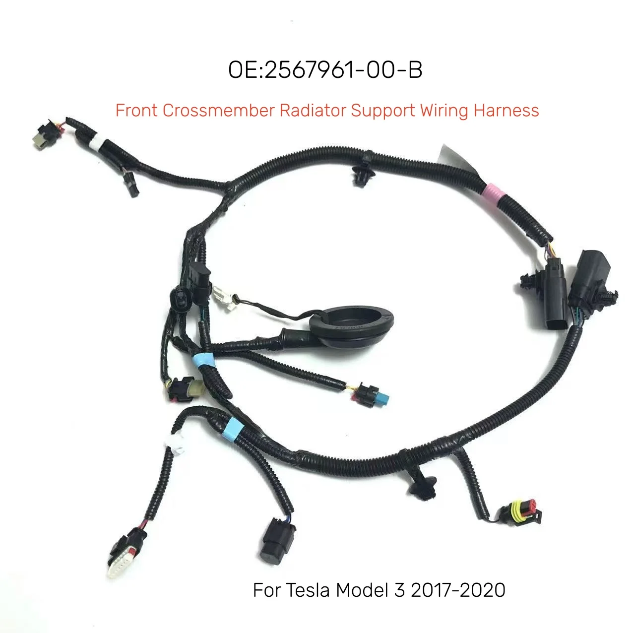 Front End Module Wiring Harness 2567961-00-B For Tesla Model 3 2017-2020 Fog Lamp LED Indicator Radiator Support Fan Cable Assem