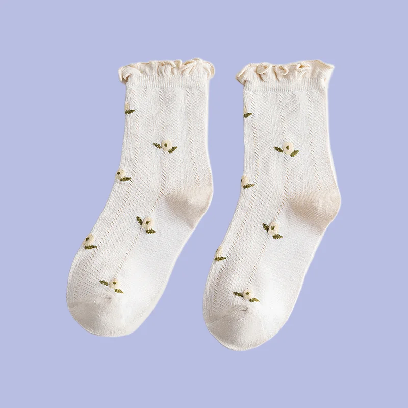 Calcetines de malla fina para mujer, medias transpirables, absorbentes del sudor, para primavera y verano, 5/10 pares