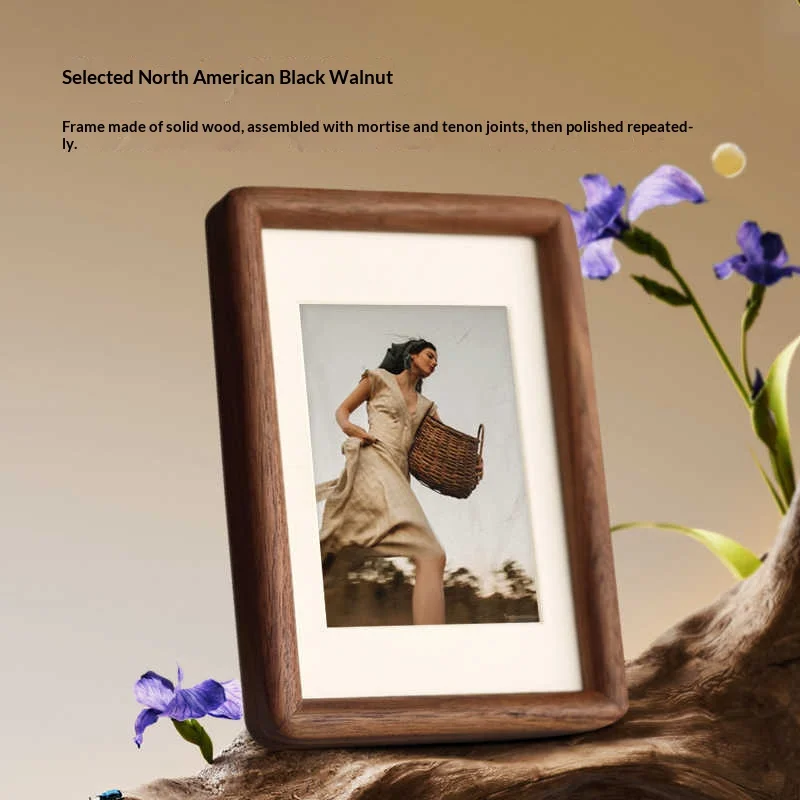 Black Walnut Solid Wood Photo Frame 8-Inch A4 Picture Frame for Home Display Premium Wooden Frame Home Décor Gift