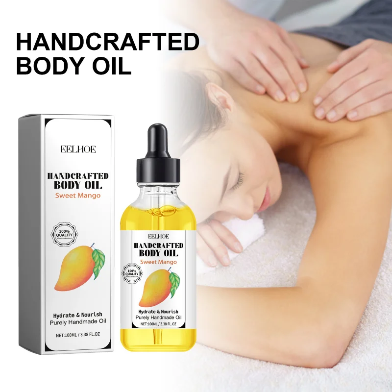

Handcrafted Mango Body Oil - Hydrate & Nourish With Mango Extract, Jojoba & Almond Oil - Improve Dry Skin For Smooth Radiance