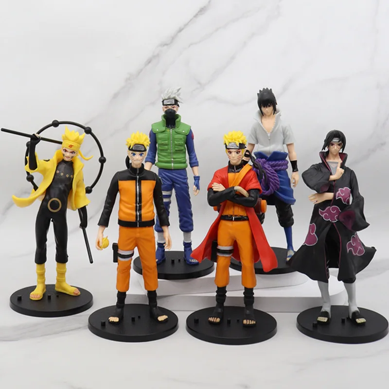 6Pcs/Set 18cm Naruto Shippuden Anime Ootutuki Hagoromo Kakashi Sasuke Uchiha Itachi PVC Action Figure Model Doll Toy Kid Gift