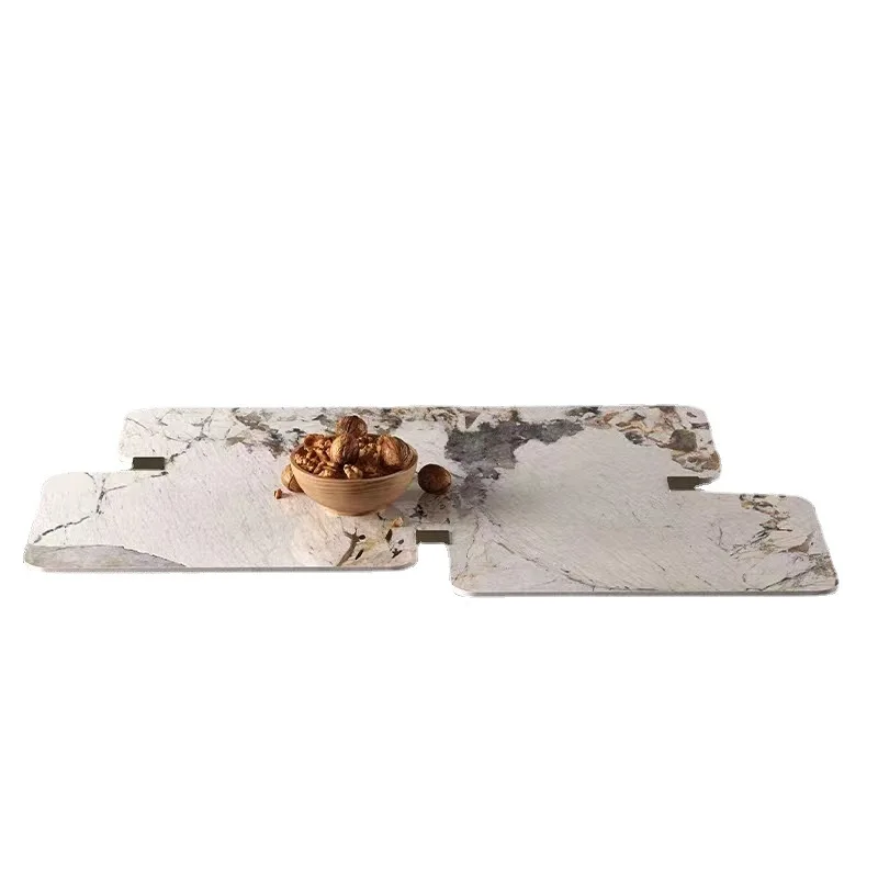 

Slate coffee table Modern simple living room Creative Marble special-shaped design Small apartment