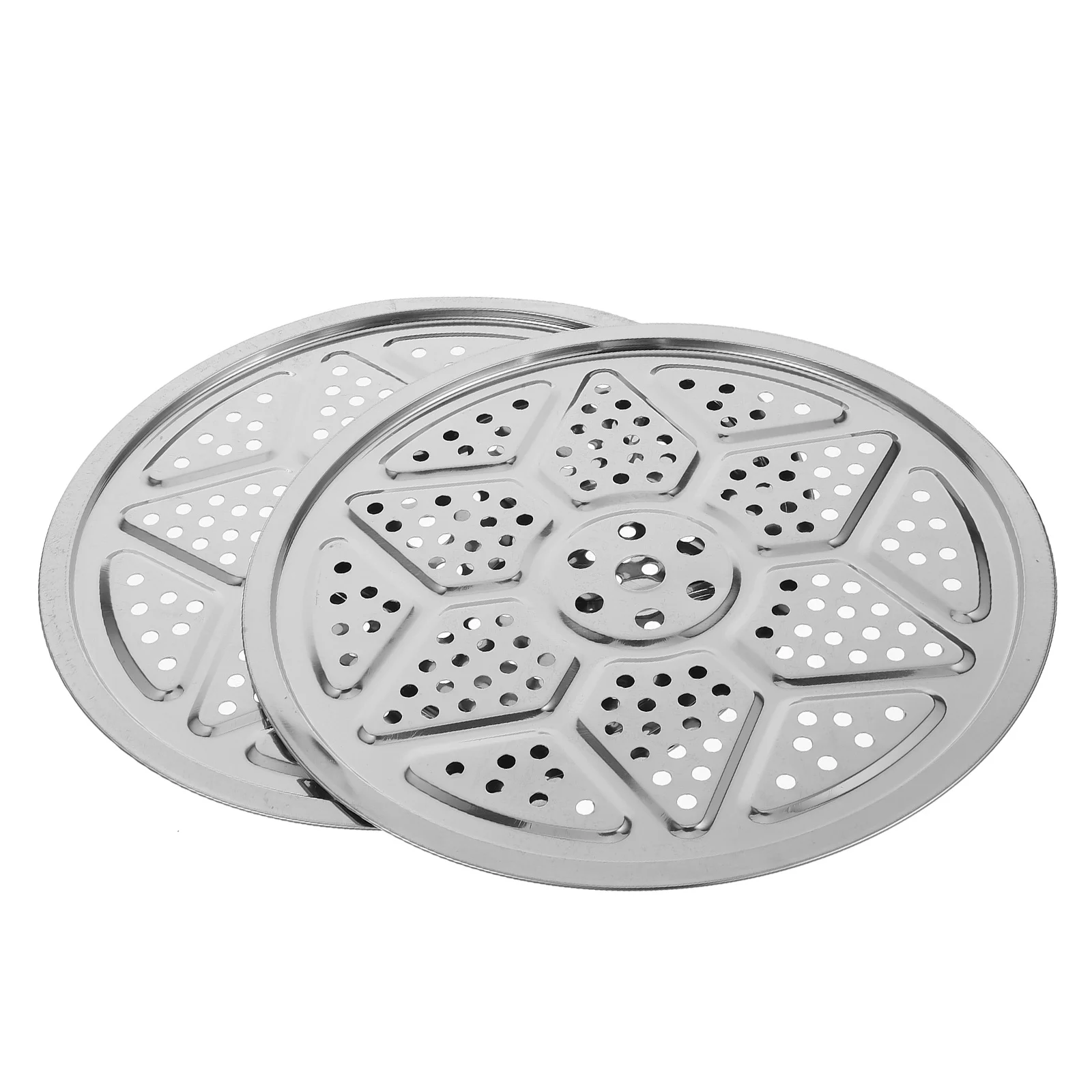 

2pcs Stainless Steel Steamer Insert For Pots Round Steaming Plate Universal Fit Pressure Cooker Canner Rack Baking