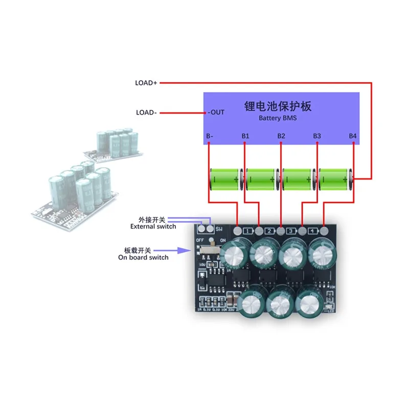 Heltec 2A  Active Balancer Equalizer 3S 4S 5S 6S 7S Li-ion/Lifepo4 Lithium Battery Cell Balance Module Capacitor energy tansfer