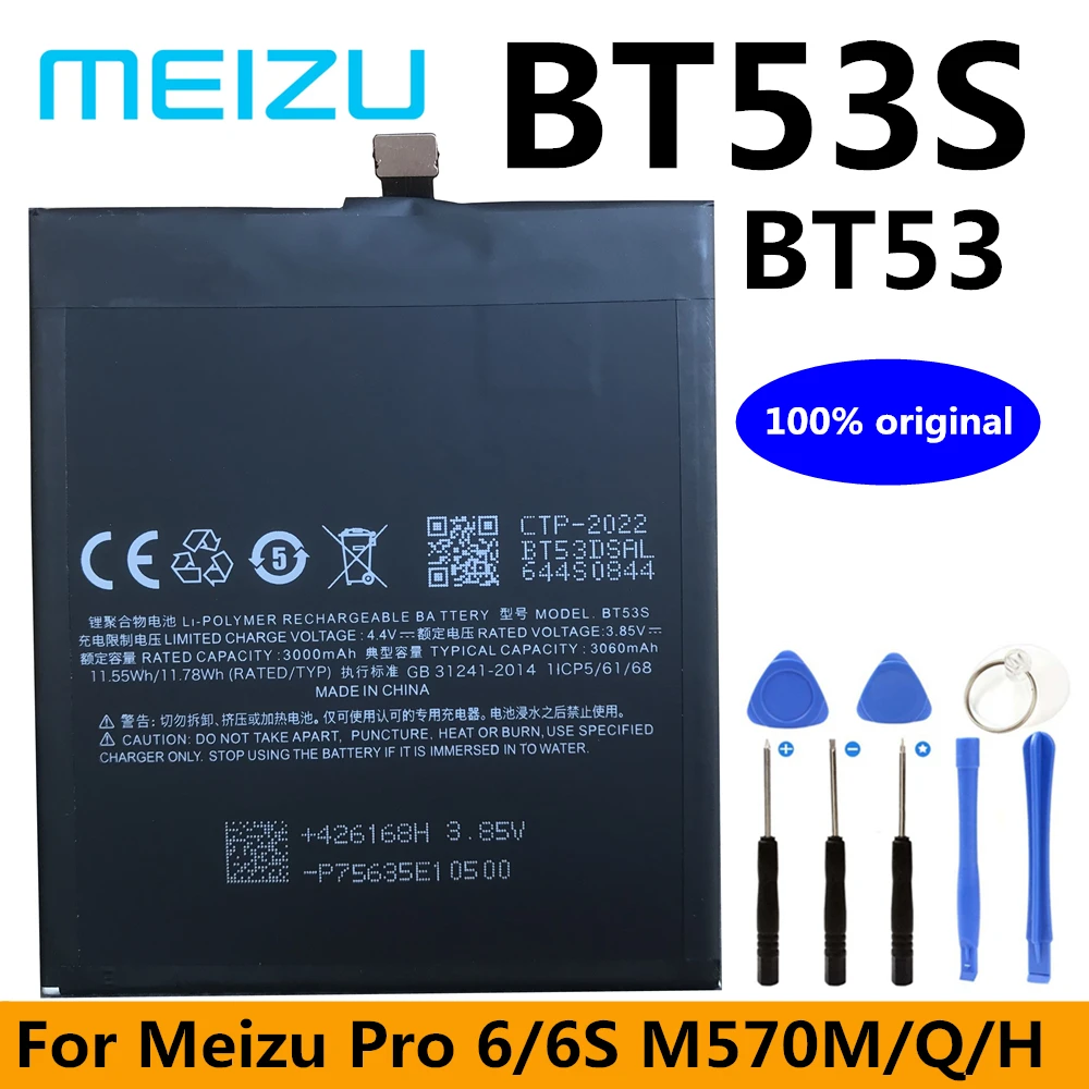 New Original BT53 BT53S High Quality Battery for Meizu Pro 6 M570M M570Q M570H , Pro 6S Pro6S M570Q-S Mobile Phone