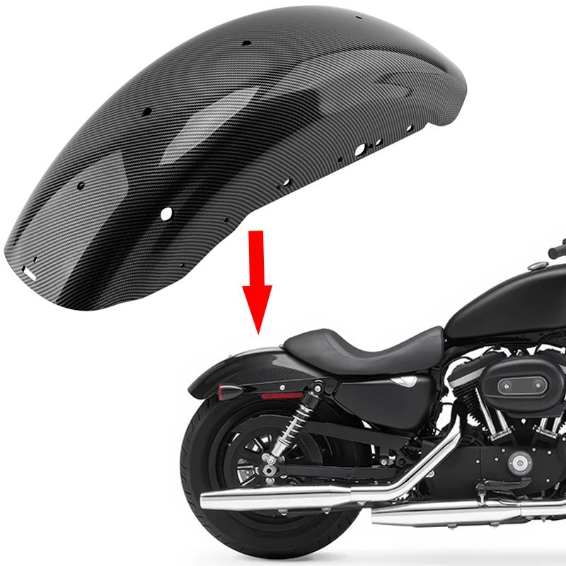 

For Harley Sportster XL883 1200 48 72 2004-up Motorcycle Accessories Rear Fender Mudguard Protector Cover Carbon Fiber Patterned