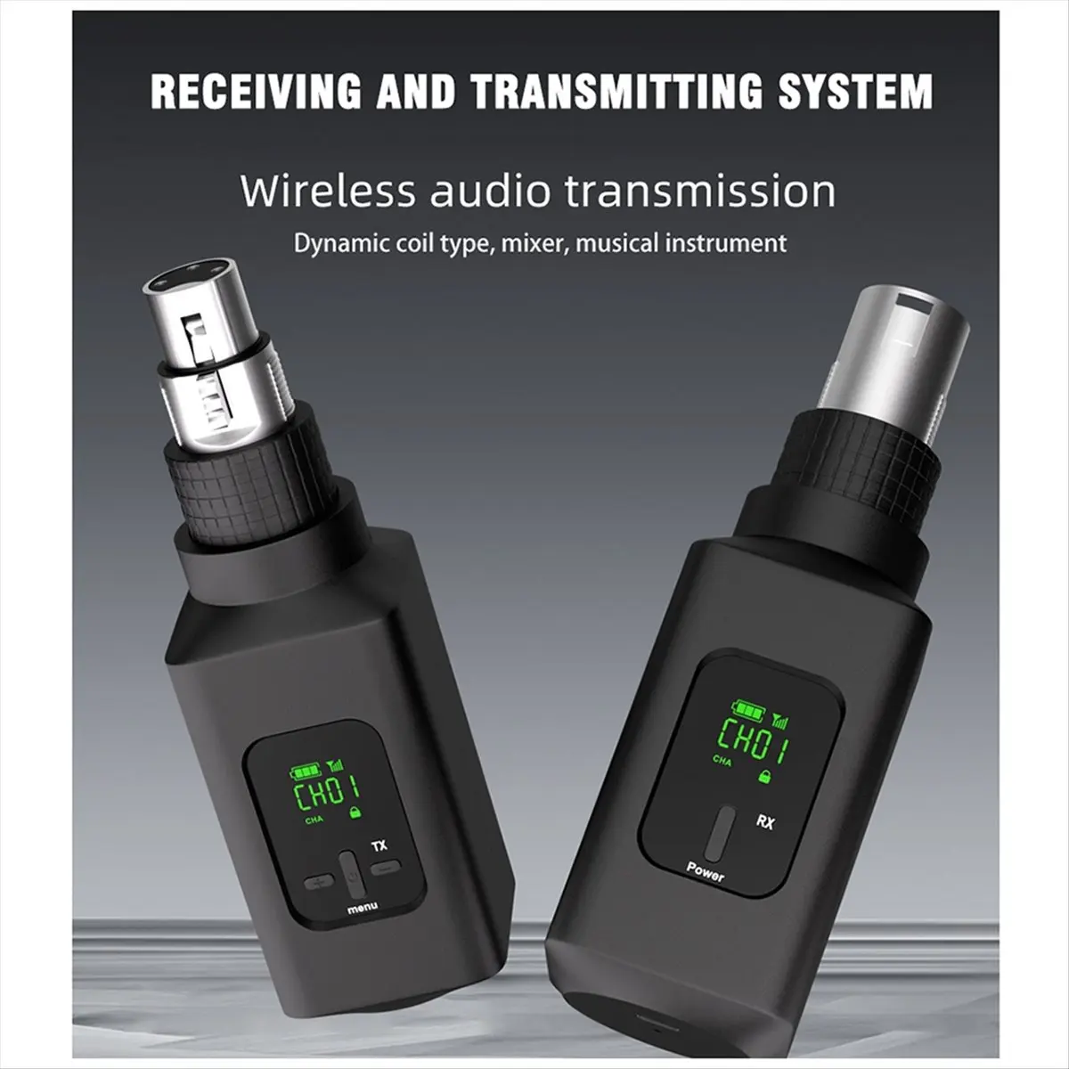 newT77 Professional Wireless Microphone Converter Wireless System for Guitar XLR Transmitter and Receiver Dynamic Microphone B