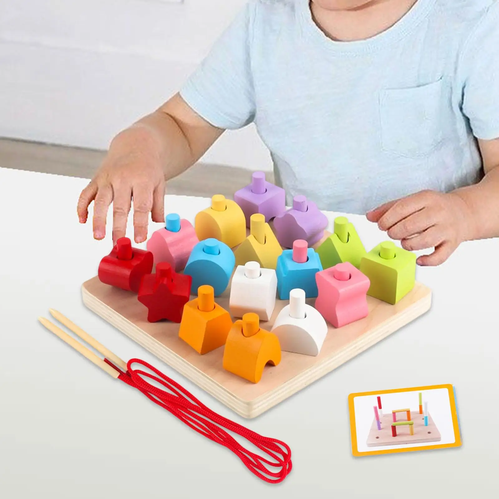 Houten kleurmatching sorteer- en stapelspeelgoed - Handoogcoördinatie Stapelspel Puzzels Verjaardagscadeauspeelgoed voor kinderen