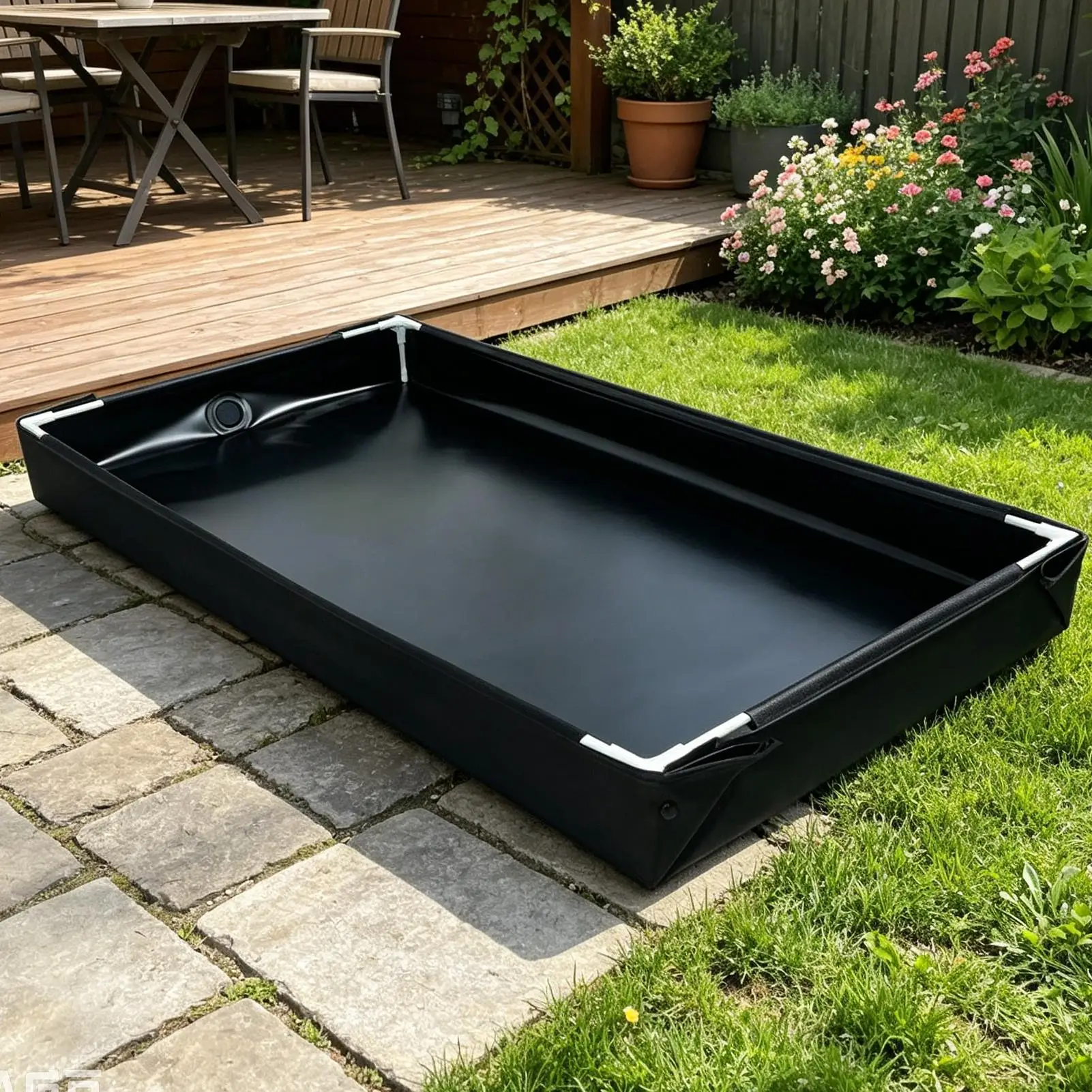 new Outdoor water play and sand pool, children's fishing bowl toy, educational play pool for kids, home stand angled pool view 4