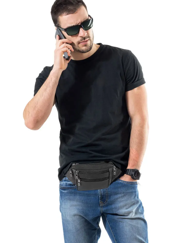 AliExpress NONE Fanny Packs Fashion Waist Pack Belt Bag with 7 Zipper Pockets Adjustable Casual Hip Bum Bag for Travel Shopping Hiking Cycling