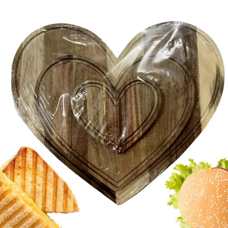 Charcuterie Boards Heart Shaped Wood Serving Dish Rustic Cutting Board For Kitchen Decor Farmhouse Party Picnic Camping Tray For