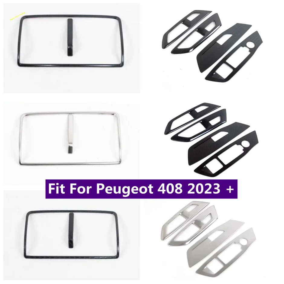 

Rear AC Vent Outlet/Inner Door Armrest Window Lift Button Cover Trim Fit For Peugeot 408 2023 2024 2025 Car Accessories