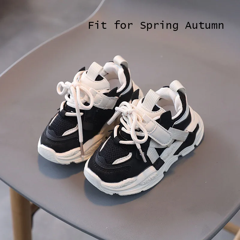 2023 Kids Sport Shoes Fashion Cross-tied Mesh Breathable Boys Sneakers Spring Autumn Children Girls Outdoor Running Shoes G02122