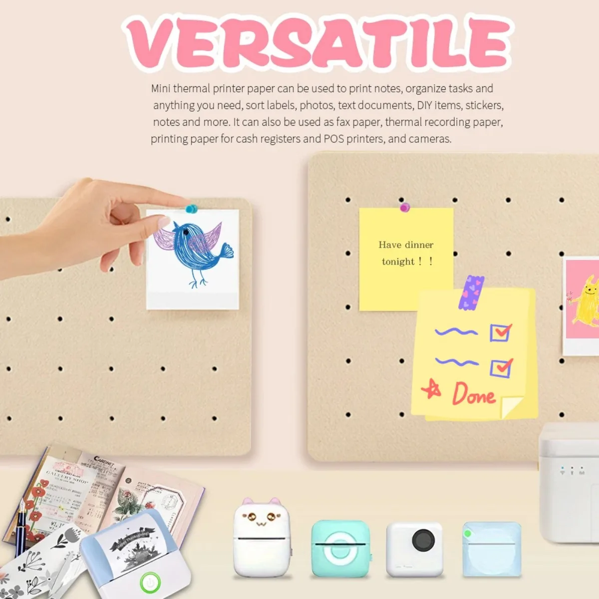 10 Color Sticky Mini Printer Thermal Paper Colorful Sticker Self-adhesive Thermal Printing Paper Photo Picture For peripage T02
