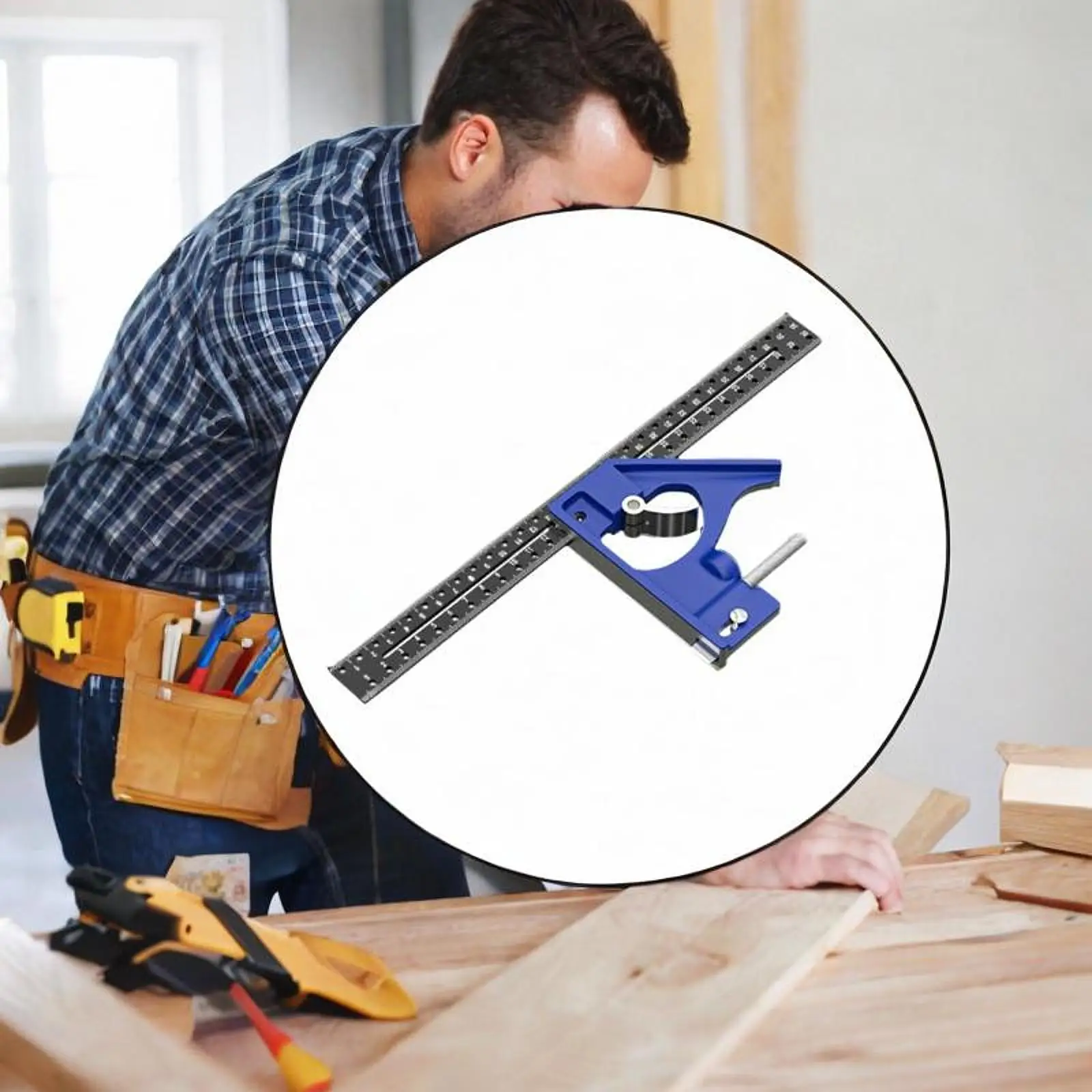 Combination Square, Carpentry Metal Ruler,Framing Square for Carpenter