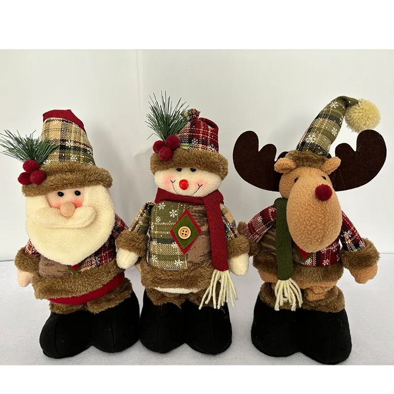 جديد شجرة عيد الميلاد عيد الميلاد الرجعية ندفة الثلج منقوشة قابل للسحب دمية فندق مركز تسوق الديكور