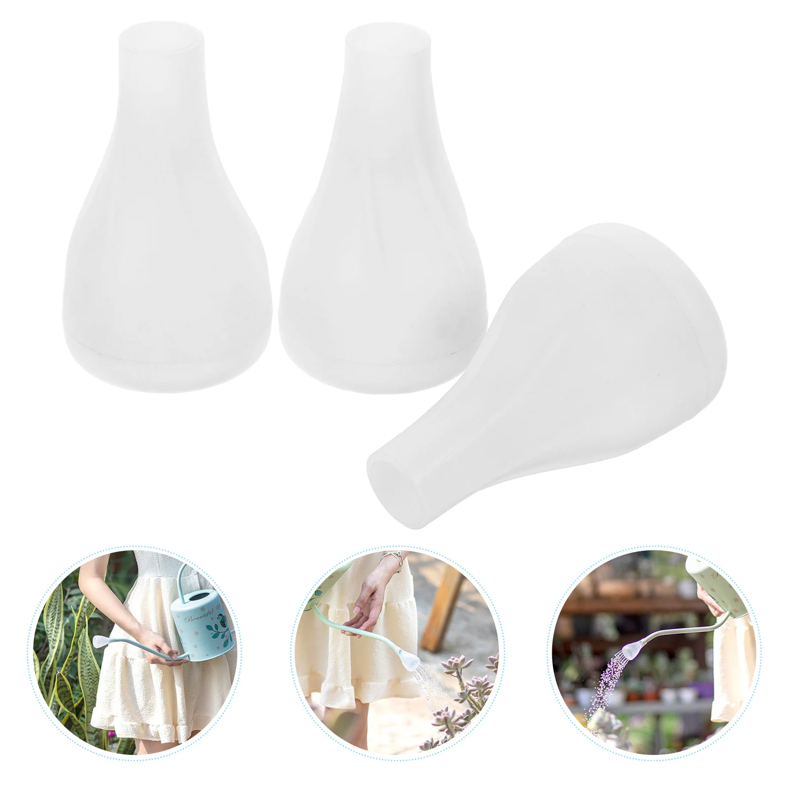 

3pcs White Watering Can Nozzle Fine Sprinkler Cap for Garden Indoor Plant Kettle Accessories Durable PP Material Easy Install