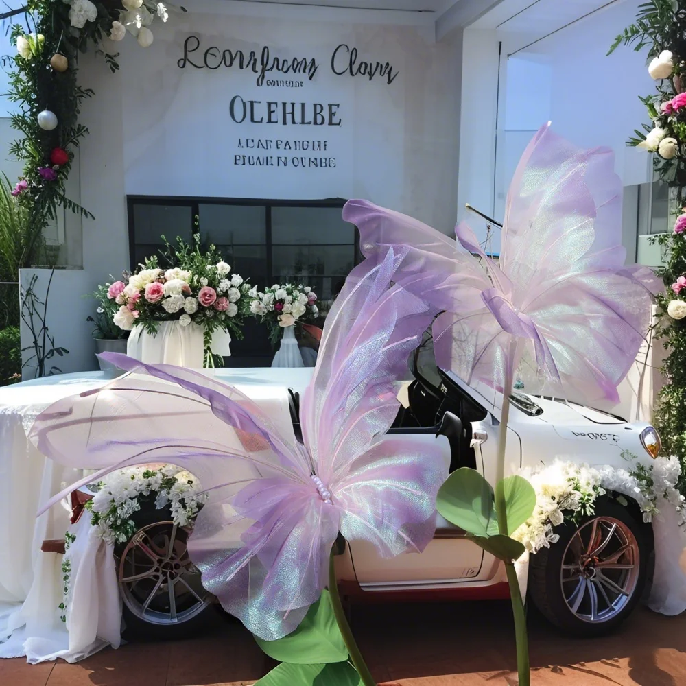 Artificial Silk Butterfly 50 Cm Artificial Gauze Photography Props 3d Wedding Party Garden Outdoor Hotel Window Display