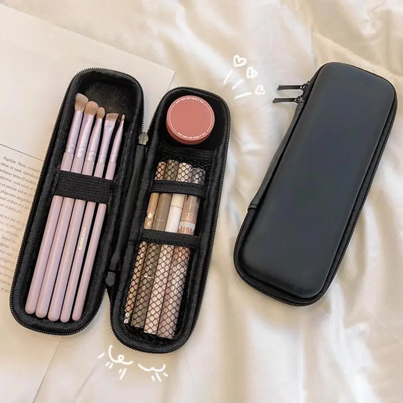 Borse portaoggetti per cosmetici Custodia impermeabile per pennelli per trucco con doppia cerniera Custodia multiuso per penna portatile da viaggio per donna