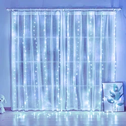 3M 4M 6M USB Curtain Lights Indoor Waterfall Fairy String Lights Led Bedroom Lights Decoration Wedding Christmas Party Holiday