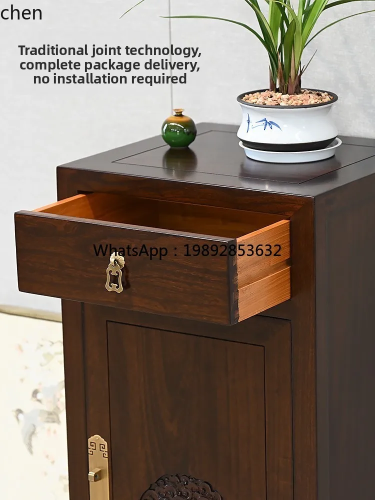

Single Door Cabinet All Solid Wood Corner Entrance Cabinet Small Shoe Cabinet