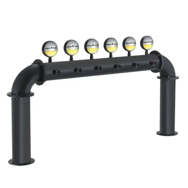 

【Лучшие продажи】Новая черная U-образная башня Desiqn из нержавеющей стали, 6-кранная пивная башня, дозирующее оборудование, башня для пива с светодиодной подсветкой