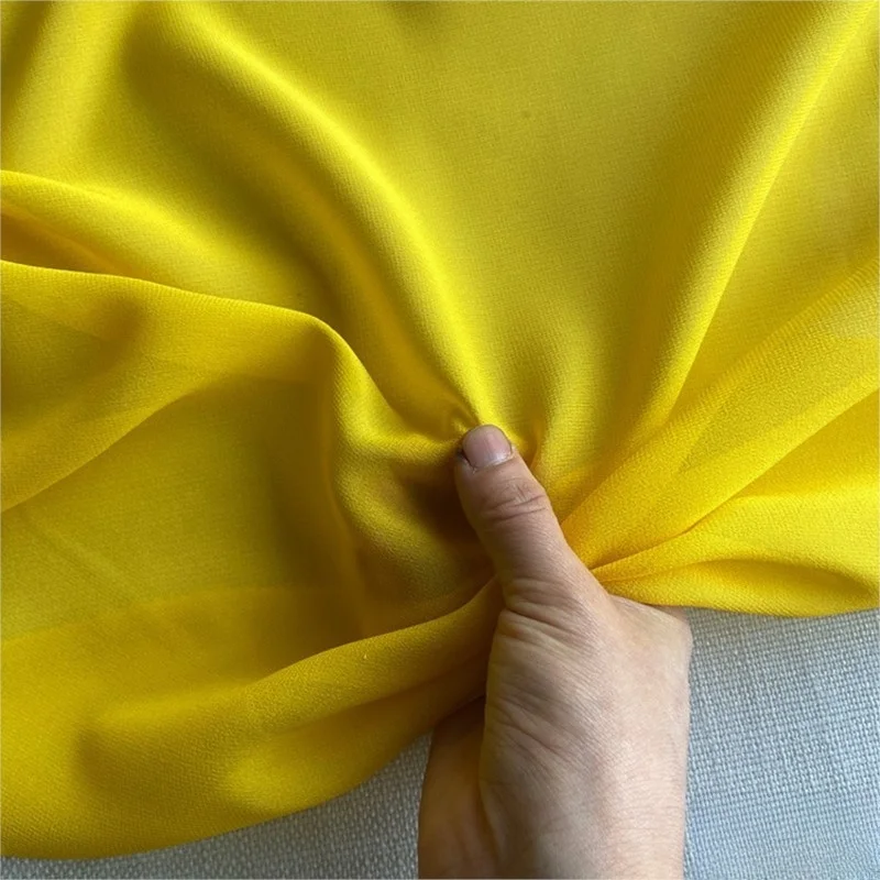 

140cm-width 12 momme silk georgette fabric solid-color long dress evening scarf sun-protective clothing