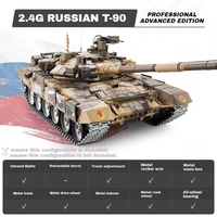 Henglong RC Tank 3938 Russian T90 Main Station Tank 1:16 Metal Tracked Bullet Shooting Military Electric Model Toy Children Gift