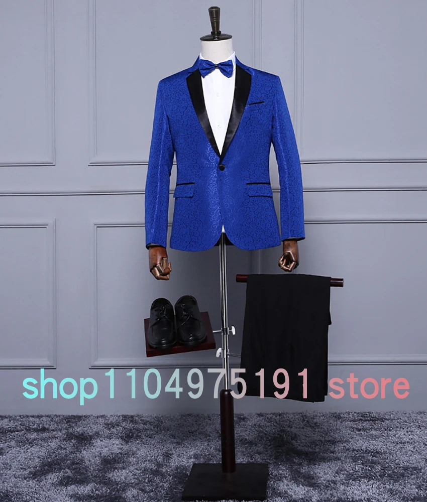 Graceful Embroidered wedding men's suit Delicate 2-piece Men's Suit ( Blazer+Pants ) Men's Stage Costume Homecoming Gowns