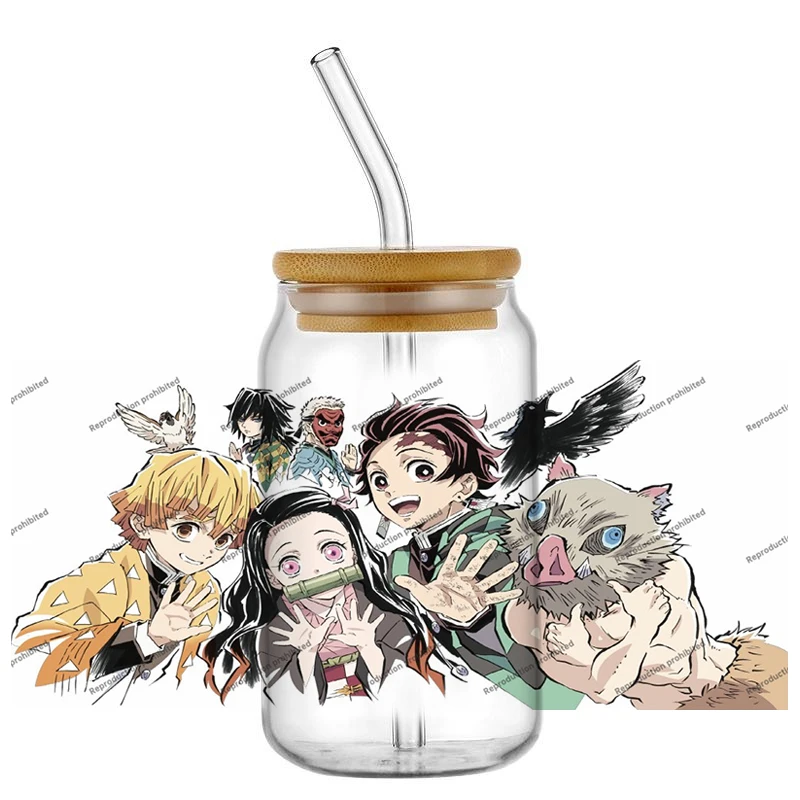 

New Design Pirate Anime UV DTF Decal Cartoon Wrap For 16oz Libbey Glass Can Cup Coffee Wholesale Car Sticker Customized Gifts