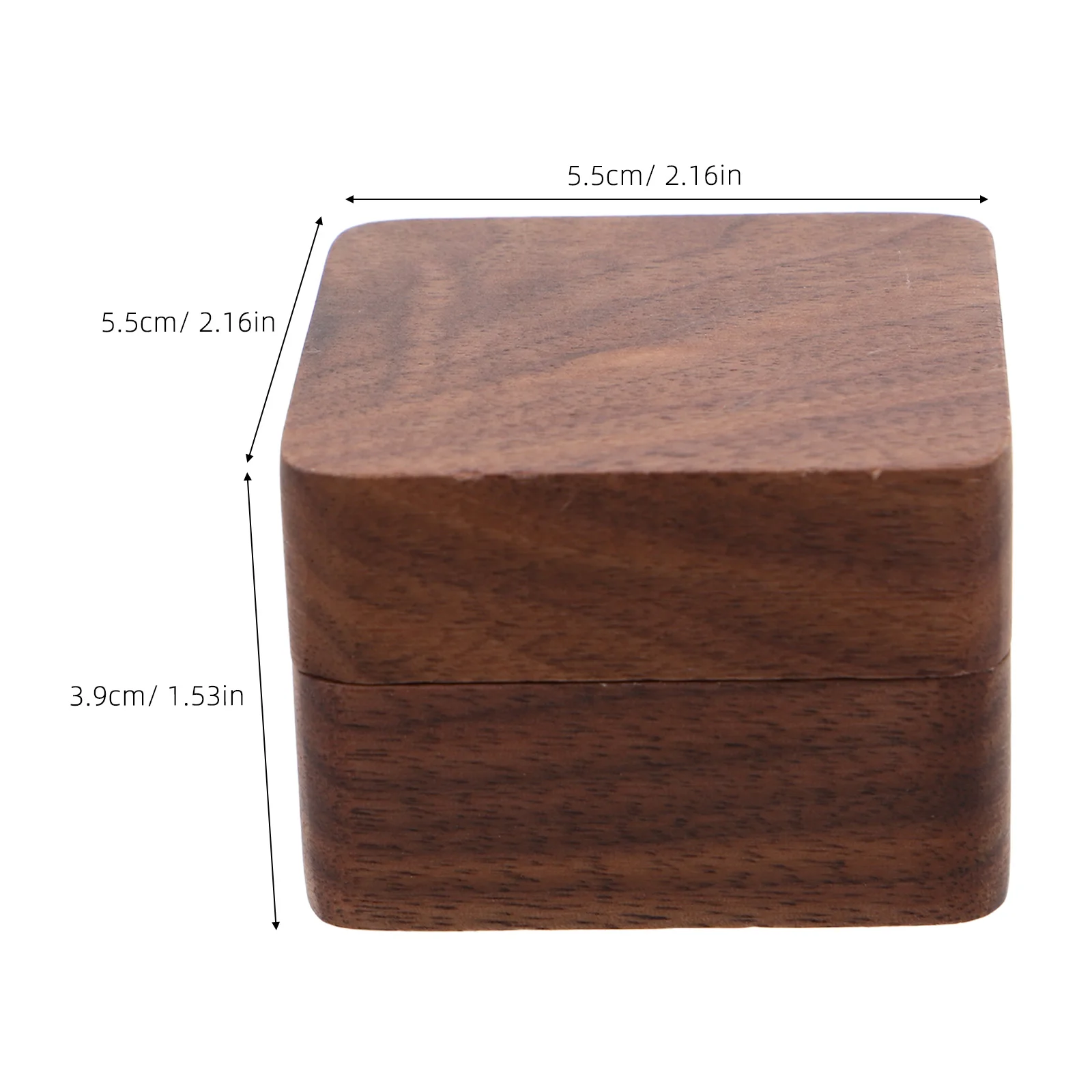 Wooden Ring Box Double Slot Square Stud Earring Case Retro Necklace Pendant Holder Wedding Ceremony Proposal Jewelry Organizer