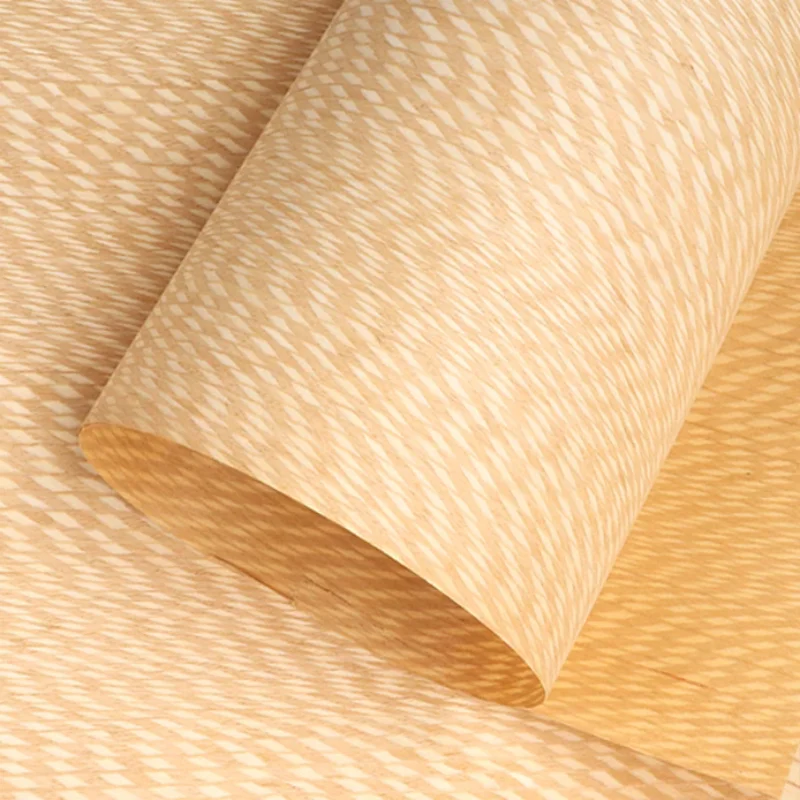 Reconstituted Engineered Wood Veneer with White Pearl Grain, E.V. Fleece Backing, 60 x 250cm, for Furniture & Home Decor