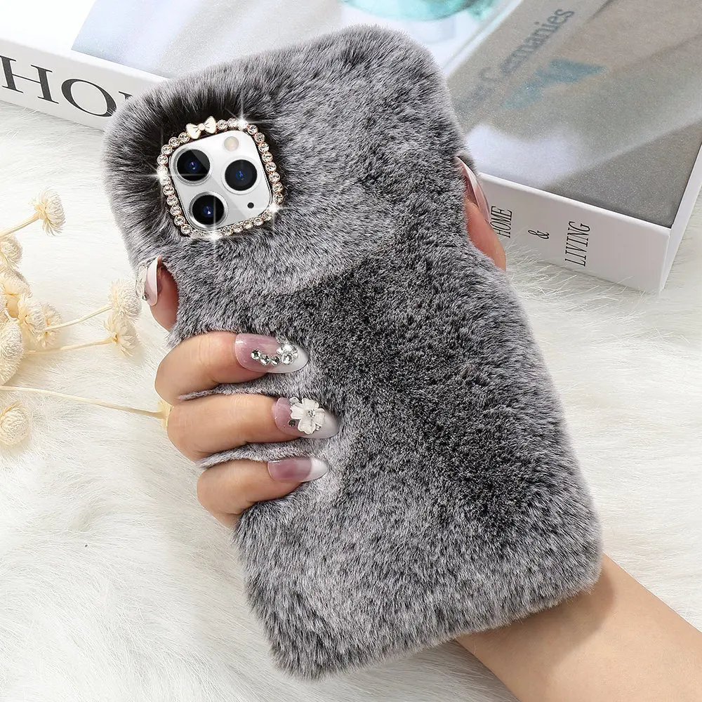 Luxury Fluffy Fur Phone Case for IPhone 6 6s 7 8 Plus iPhone 13 11 12 Pro Mini Pro Max X XR XS Warm Furry Shockproof Soft Cover