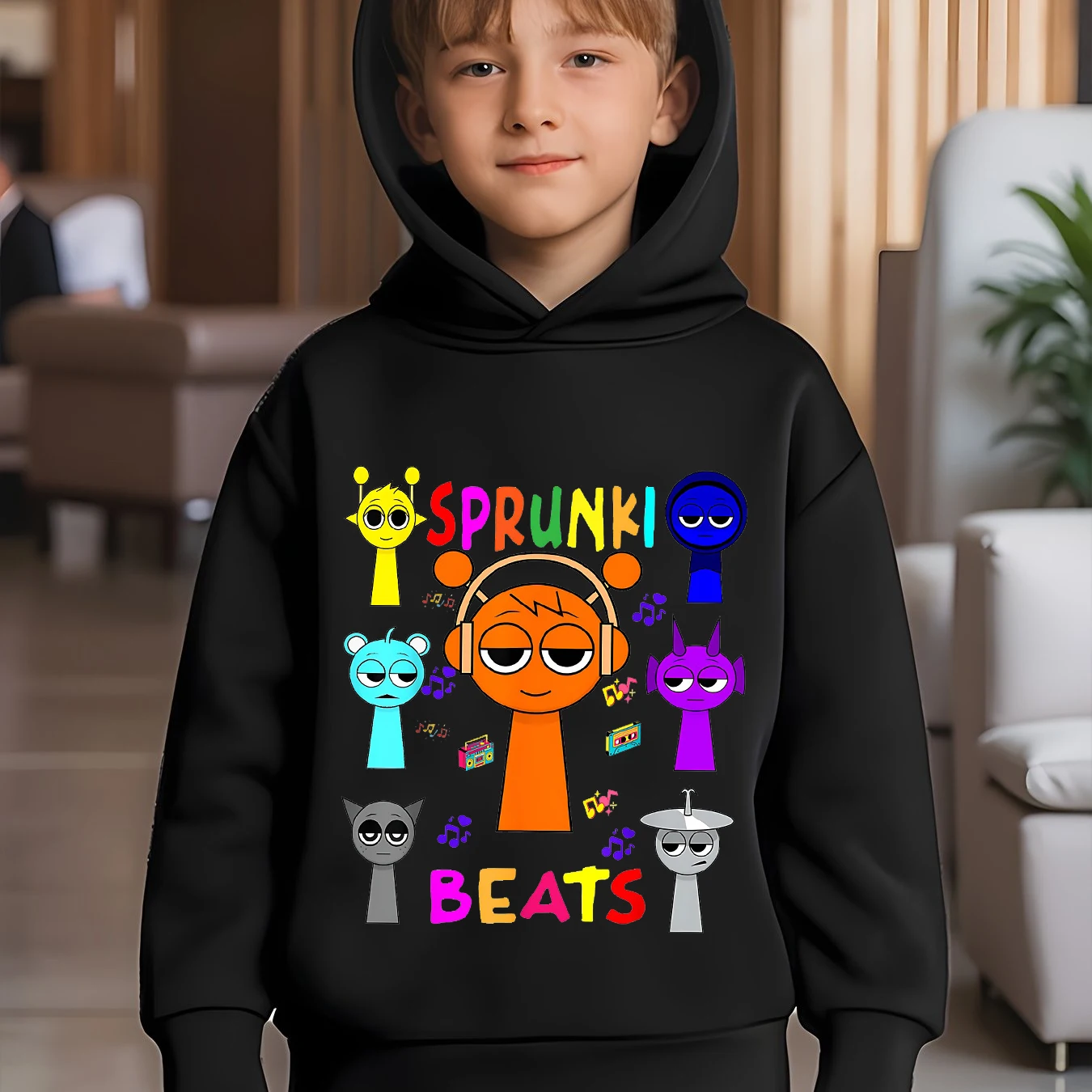 Gioco Sprunki Felpa con cappuccio Bambini Cartoon Vestiti Ragazze Pullover Felpe a maniche lunghe Ragazzi Incredibox Gioco Capispalla Abbigliamento per bambini