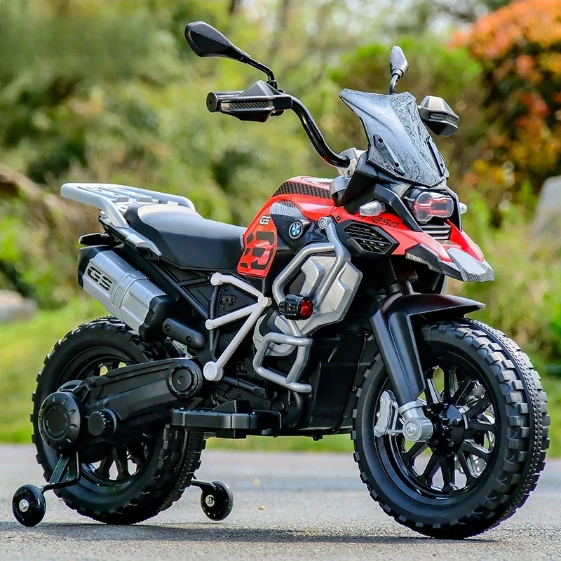 

‌Kids Electric Motorcycle 2-8 Years‌ - Rechargeable Off-Road Bike with LED Lights, Music & Engine Sound, Children's Ride-On Car