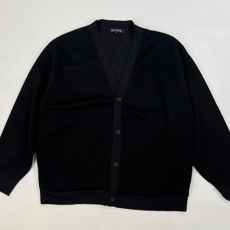 

Loose Comfortable V-Ne Knitted Casual Outerwear Spring Autumn Large Size Simple Match Japanese Sle Retro Elastic Open Car...