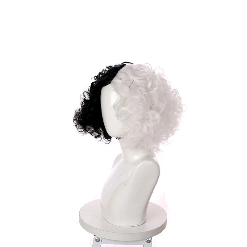 Nouvelle arrivée : perruque pour femmes européennes et américaines - Perruque courte bouclée Cruella De Vil